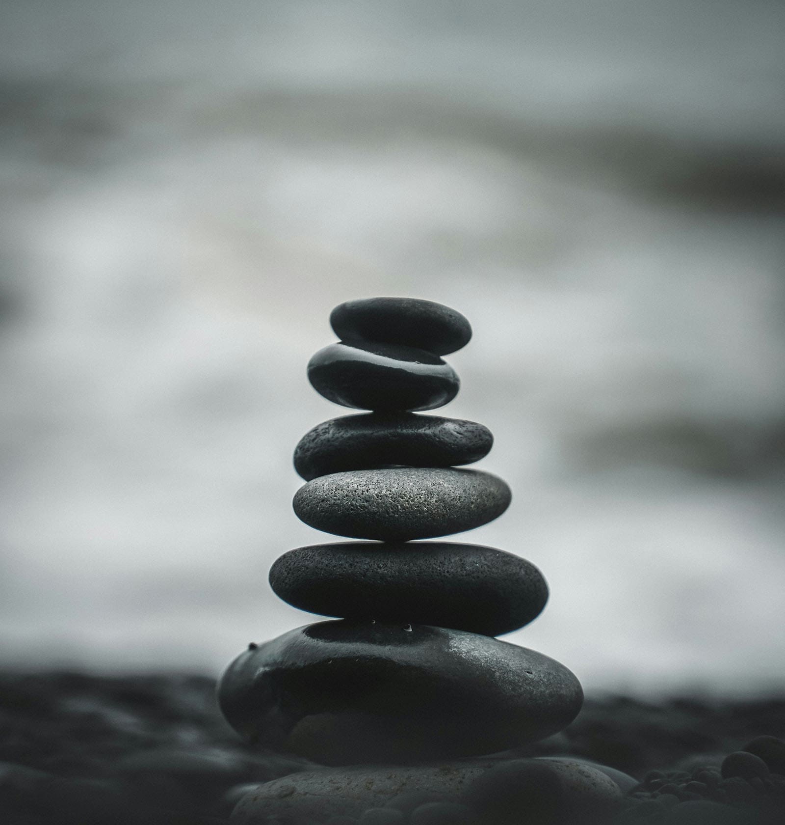Stacked stones representing balance