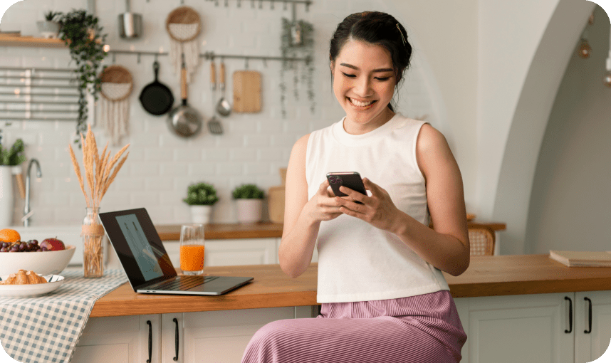 Small business owner managing payments from a smartphone