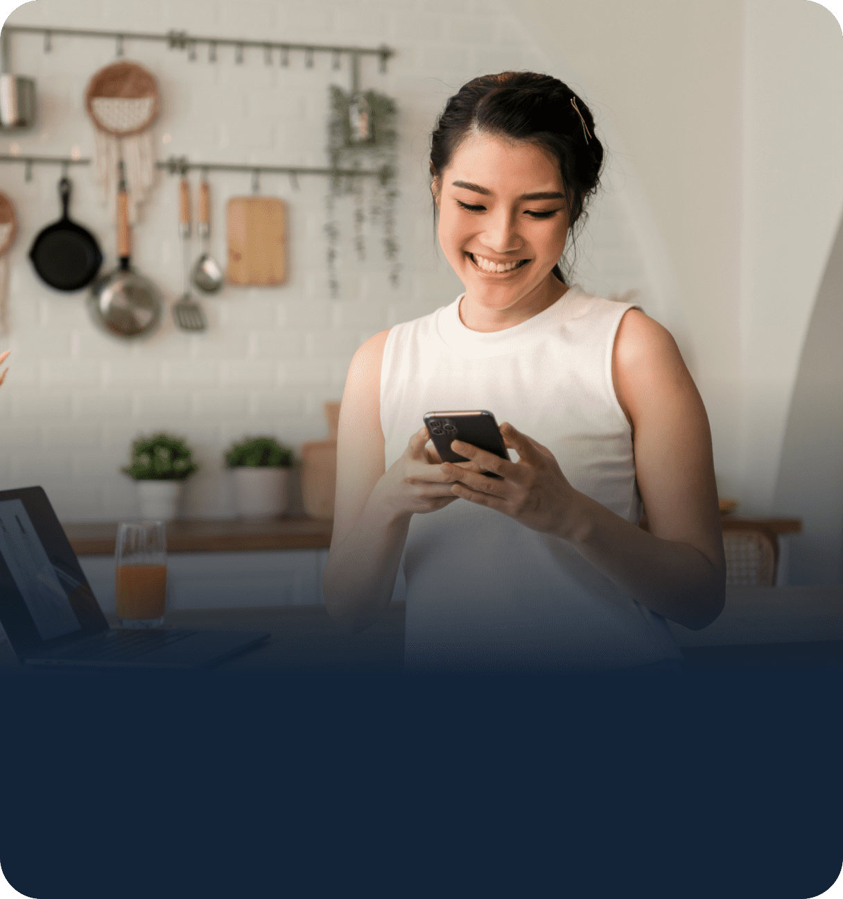 Small business owner managing payments from a smartphone