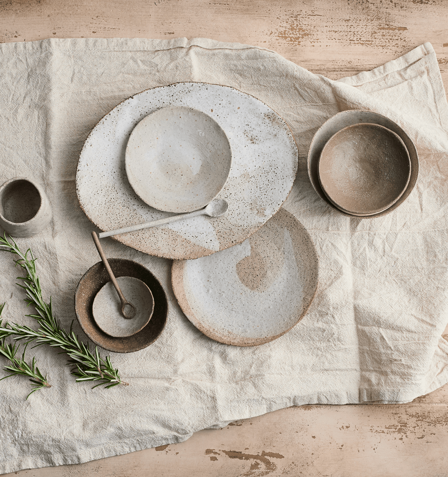 Ceramic dishware arranged on table setting